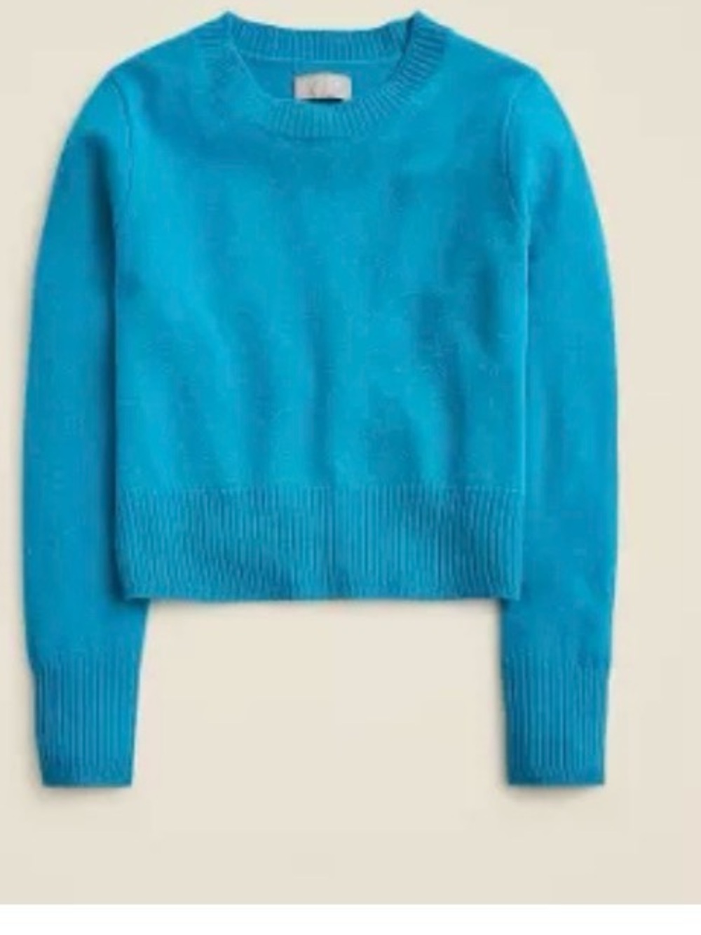 J.Crew Cashmere Cropped Crewneck Sweater Crewneck Sweater in Blue NWT